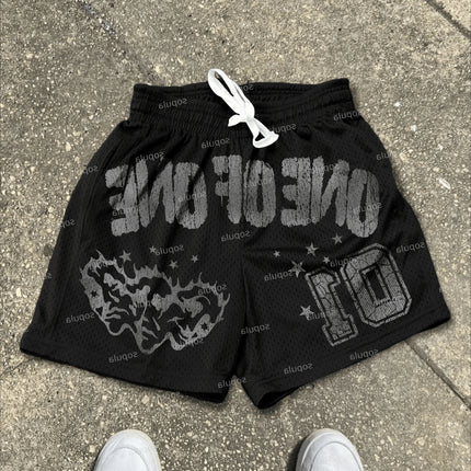 Ghost Face Pattern Print Casual Shorts Summer Street Shorts Sport Training Breathable Fashionable Shorts Quick-drying Streetwear