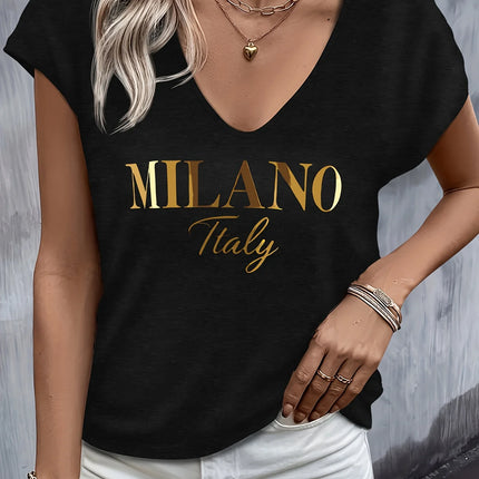 Summer women's short sleeved V-neck loose Modal T-shirt top short sleeved comfortable breathable T-shirt top