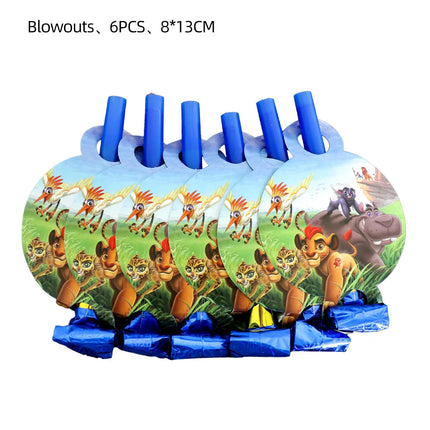 Lion King Birthday Party Decoration Simba Tableware Plate Cup Balloon Set Banner Backdrop Gift Bags Sticker Kids Party Supplies