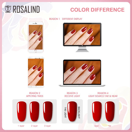 ROSALIND Shiny Gel Nail Polish Soak Off Gel Varnishes Nail Art Semi Permanent UV Glitter Nail Gel Polish Base Top Coat Enamel