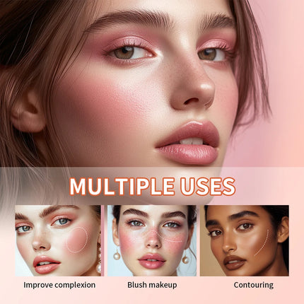 8-Color Blusher Cream Plate Highlighter Palette Face Blush Cosmetics Long Lasting Waterproof Concealer Natural Look Matte Makeup