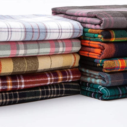 Pure Cotton Material Plaid Cloth Brushed Fabric for Shirt Clothing Diy Handmade Wholesale Cloth Apparent Diy Sewing Per Meter