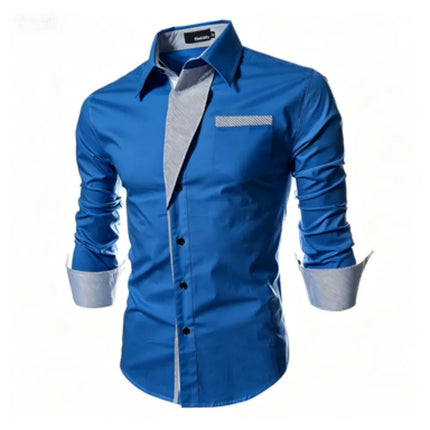 2026 Men's Long Sleeved Casual Shirt, Striped Slim Fit Men's Shirt, Fashionable Section Color, Plus Size, Diverse Colors