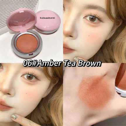 Kakashow Single Color Blush Silky Matte Delicate Powder Natural Pink Rouge for Facial Makeup