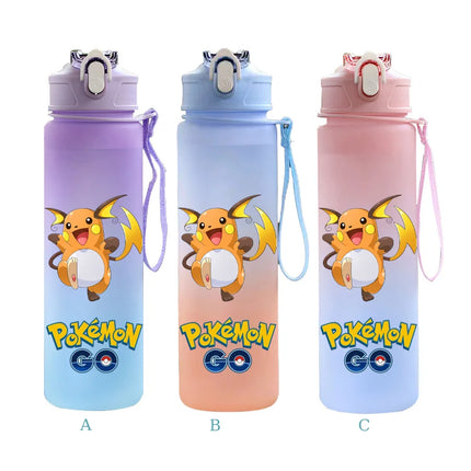 750ML Pokemon Gradient Color Plastic Drinking Bottle Water Bottle Hiking  Outdoor Large Capacit Portable Drink Bottles Cup