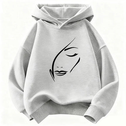 Gothic Vintage Women Face Y2k Children's Sweatshirt Hoody for Boys Girls Spring Casual Hoodies