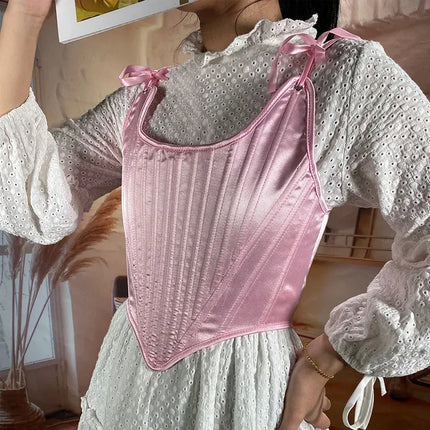 Fashion Lolita Shirt Women Corset Top Camis y2k Body Shaper Woman Clothing Blouses Sexy Waist Trainer Bustiers Ladies Underbust