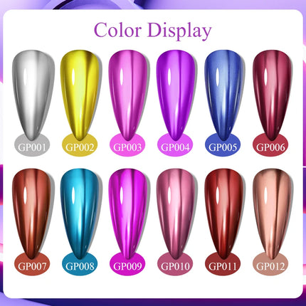 8ml Metallic Nail Polish Mirror Effect Fast Drying Long-Lasting Nails Art Polish DIY No Need Lamp Cure Manicure Nail Supplies