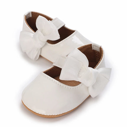 Spring and Autumn Red Comfortable Bow Detail Women's Baby Shoes for Newborns and Girls
