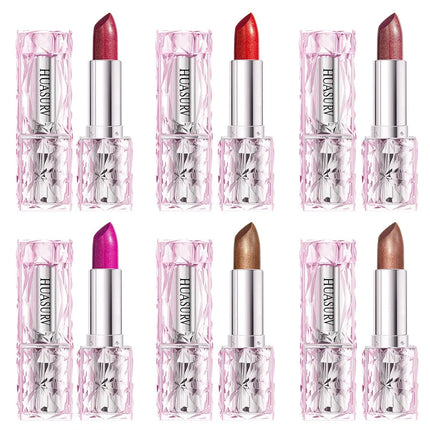 HUASURV Waterproof Shimmer Lipstick: Pearlescent Fine Glitter Long Lasting Lip Gloss New Arrival for Smooth Shiny Lip Makeup