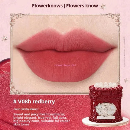Flower Knows Strawberry Cupid Cake Lip Mud Mist Matte Velvet Lip Cream Lip Makeup 5ml
