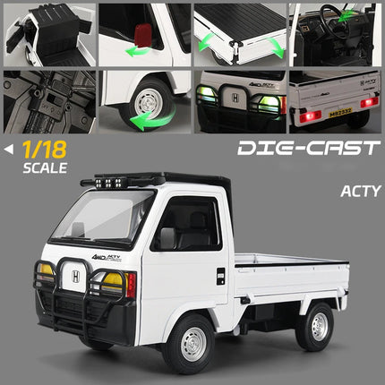 1:18 Hondas ACTY Picku Alloy Car Model Sound and Light Pull Back Children's Toy Collectibles Birthday Gift