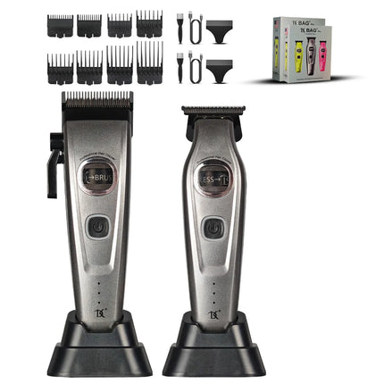 DKBAG Outer Rotor Brushless Motor Professional Men's Fade Clipper Set Barber DLC Blade Base Charger Hair Trimmer