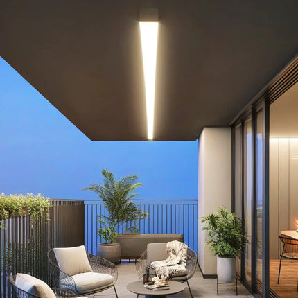 Modern Waterproof Outdoor Long Strip LED Wall Light IP65 Wrought Iron Wall Light Garden Porch Wall Light 110V 220V Lighting