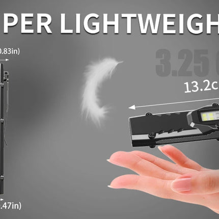 Rechargeable 1500 Lumen Flat Flashlights EDC Tactical Flashlight,Dual-Switches LED Small Flashlight with Digital Display,Stainle
