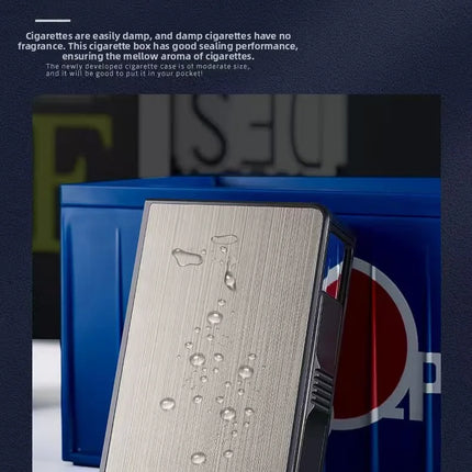 TikTok Viral 20-Slot Pop-Up Cigarette Case | integrated Slim Holder l Shockproof Metal with Custom Engraving Gift for Men