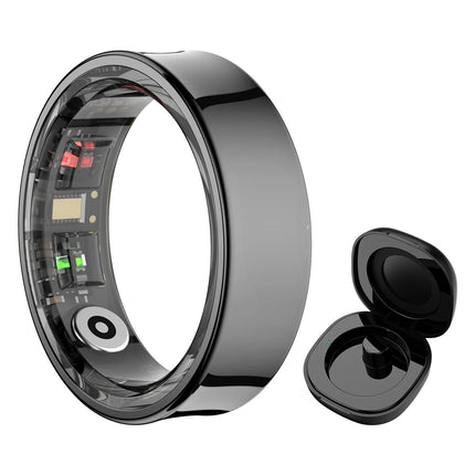 R09 Smart Ring 5ATM Waterproof Health Tracker Multi Sport Modes Skin Temperature Measurement Stress Heart Rate Monitor SmartRing