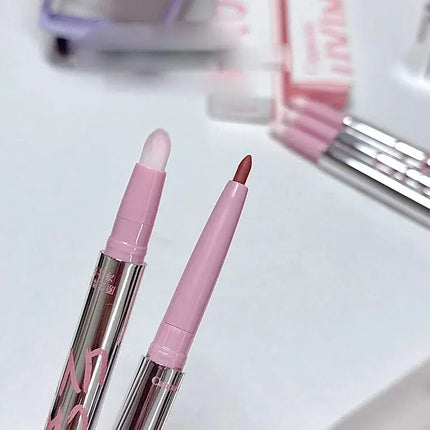 Nude Lip Liner with Lip Brush Cappuvini Korean Style Lip Makeup Long Last Velvet Matte Lipstick