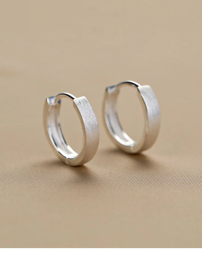 Plain loop Ear Buckle New Fashion Simple Brushed Hoop Earrings For Women Stainless Steel Earrings  boucles d'oreilles perle