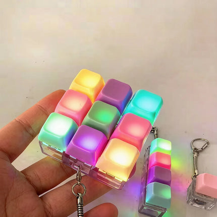 Decompression 4 / 9 Keyboard Key Toy Anti Stress Relief Finger Keychain ﻿Game Button Pinch Tester Office Desk Accessory