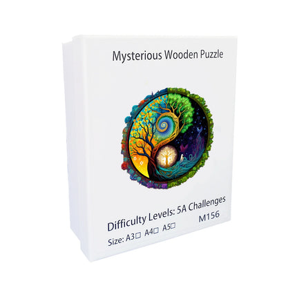 Beautiful Tree Pattern Wooden Puzzle with Irregular Animal Shapes, Stress Relieving Toys, Holiday Birthday Gift