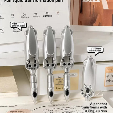 Fun Squid Pen Press Type Ballpoint Pen with Deformation Tech Viral Stationery for Office School Use Gift