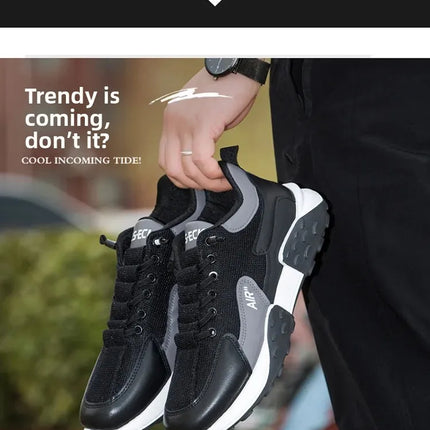 Men's Spring New Sport Shoes Casual Classic Trendy Thick Bottom Leisure Shoes Breathable Microfiber Upgraded Spring Autumn
