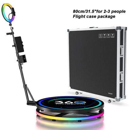 Rotating 360 Video Photo Booth Machine For Parties Events With Flight Case Free Customize Logo RGB Ring Light App/Remote Control