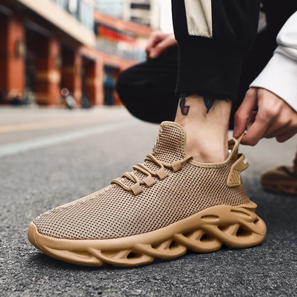 Summer Men Casual Sports Running Shoes Breathable Lightweight Sneakers Outdoor Mesh Black Athletic Jogging Tennis Walking Shoe