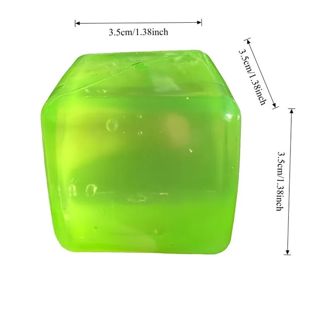 Squishy Ice Cube Maltose Fidget Toys Soft Mochi Anti-Stress Squeeze Toy Transparent Square Decompression Gifts for Friend Adult