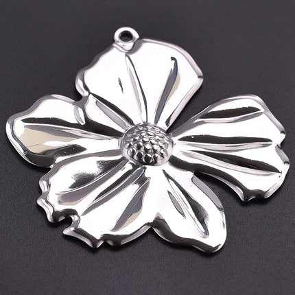 Breloque Metal Love Stainless Steel Flower Pendants For Jewelry Making Earrings Bracelets Headwear DIY Heart Charms Accessories