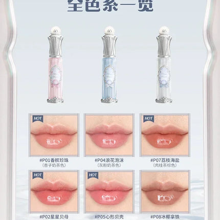 Flower Knows Shells Jewel Collection Makeup Lip Glaze Essence Honey Moisturizing Long-lasting Glossy Gloss Delicate Cosmetics