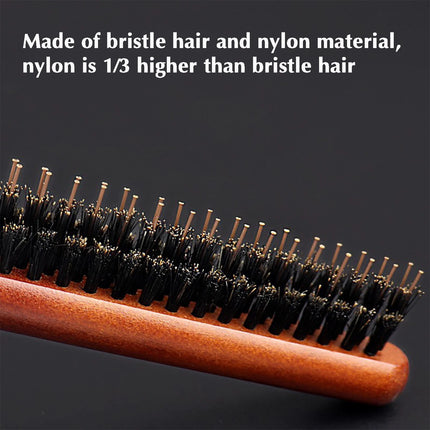 Natural Boar Bristle Hair Fluffy Comb Wood Handle Hair Brush Anti-static Barber Hair Comb Scalp Massage Hairdresser Styling Tool