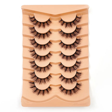 New 7 pairs of thick, 3D simulation mink fur fake eyelashesshort, dramatic fake eyelashes  wholesale full line fake eyelash make