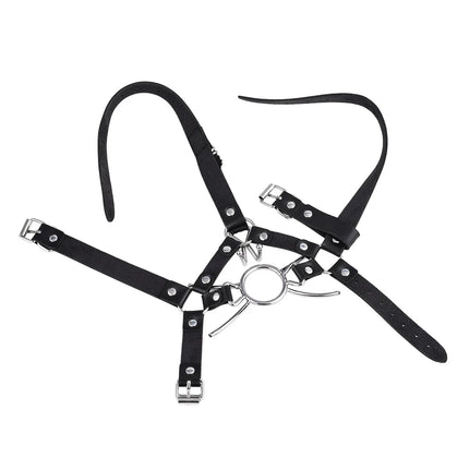 BDSM Metal Spider Gag with Nose Hooks Head Harness Bondage Slave Restraint Adult Sex Toy for Women Men Gay Fetish Role Play Gear