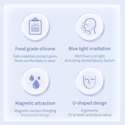 Cold Blue Light Teeth Whitening Kit 16 Mins Whitening Waterproof U-Shaped Tray Teeth Care Whitening Instrument for Home Use
