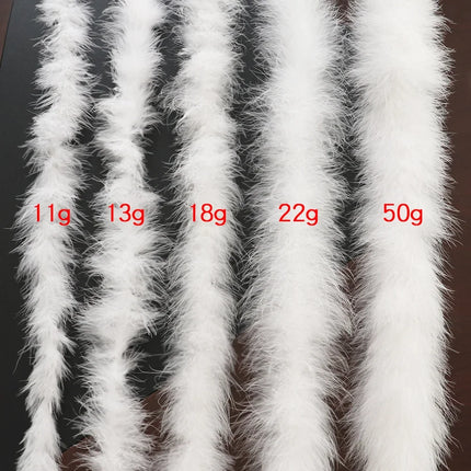 2M Soft Turkey Marabou Feather Boa 11-50g for Scarf Clothing Christmas Tree Decor Shawl Craft Costume Wedding Dress Plume Boas