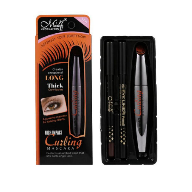 4D Mascara Black Eyelash Eyeliner Pencil Set Waterproof, Stain Resistant, Durable, Free Of Peeling, Natural And Caking