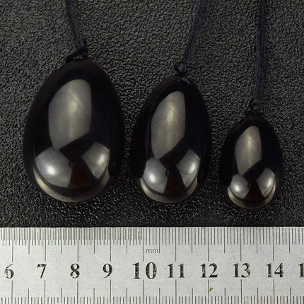 Natural Jade Massage Crystal Stone Black Obsidian Yoni  for Kegel Exercise Vaginal Muscle Massage Ben Wa Balls Massage Ball