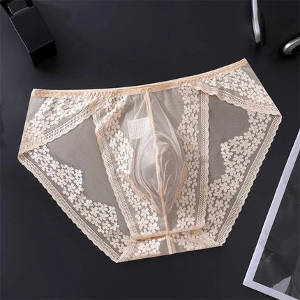 Lace Men's Underwear Ice Silk Calzoncillos Hombre 3D Convex Bag Adults 18 Plus Size Sexy Lingeries for Man Tangas Japonesa New