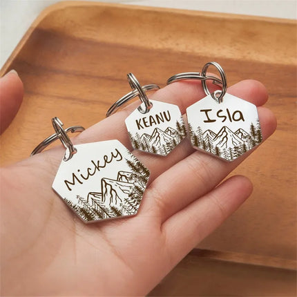 Personalized Dog Tag Hexagon Dog Name ID Tag Cat Tag Stainless Steel Pet Anti-lost Tag Puppy Accessories Dogs Collar Customized