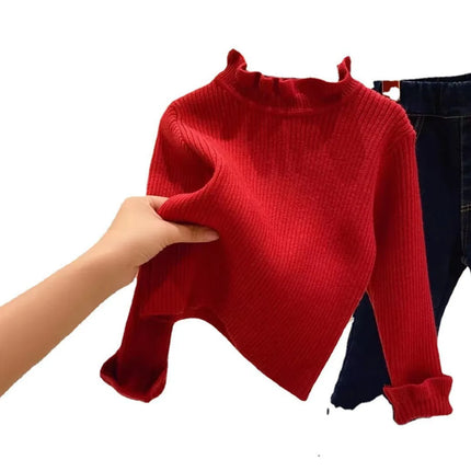 0-7Y Autumn New Baby Girls Sweater Toddler Knitted Sweaters Kids Knitwear Long Sleeve Cotton Children Pullover Tops