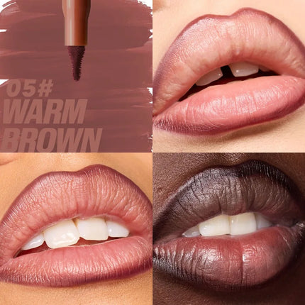 Lipliner Pencil Long-Lasting Matte Creamy Plumping Lip Stain Waterproof Natural Nude Brown Slim Plush Brush Head Lipliner Makeup