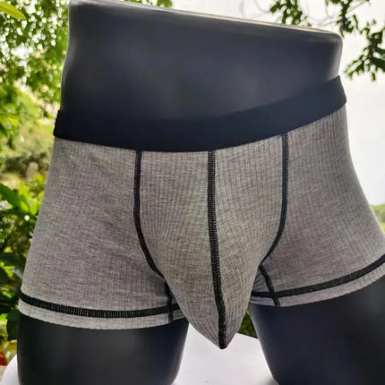Large-bag personalized design men's underwear, sweat-absorbing, thin, breathable, U-convex four-corner men's underwear