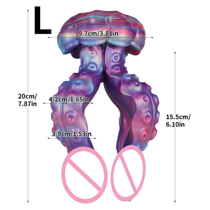 Soft Silicone Tentacle Jellyfish Dildo Animal Penis Dick Anal Plug Butt Expander Adult Erotic Sex Toys Men Women Masturbation