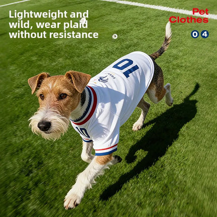 French  football team Pet Breathable Mesh Jersey Summer Quick Dry Vest Thin Cool T Shirt Clothes for Cats Dogs Puppy