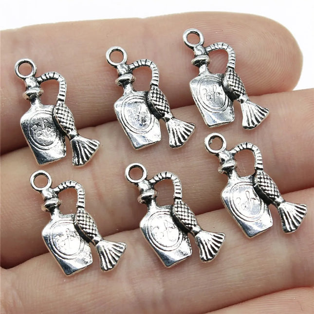 20pcs Antique Silver Color Women'S Daily Necessities Charms Evening Dress Bags High Heel Perfume Lipstick Charms