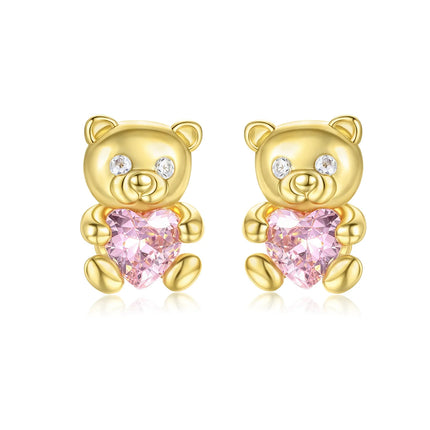 Original Earrings 925 Silver Fruit Series Cherry Strawberry Hoop Earrings Ear Studs Zircon Making Jewelry for Women Girl Party