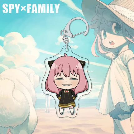 SPY×FAMILY Anya Keychain Acrylic Charm Cute Anime Figure Pendant for Backpack Bag Accessories Spy x Family Merchandise Gift for