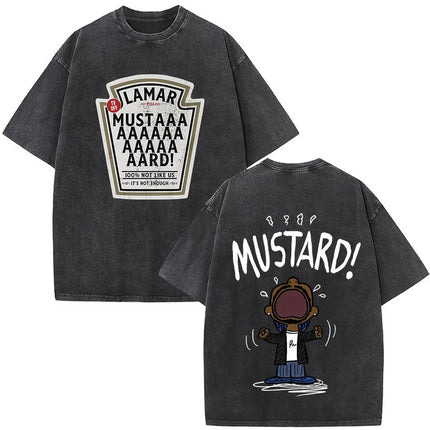 Washed Vintage Rapper Kendrick Lamar Album Merch T-shirts Men's Clothing Hip Hop Retro Oversized T-shirt Fashion Trend Tee Shirt